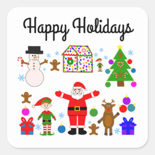 Happy Holidays Weihnachts-Ansammlung #1-2 Stickers
