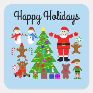 Happy Holidays Weihnachts Ansammlung #3-2 Stickers