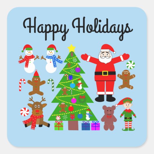 Happy Holidays Weihnachts Ansammlung #3-2 Stickers (Vorderseite)
