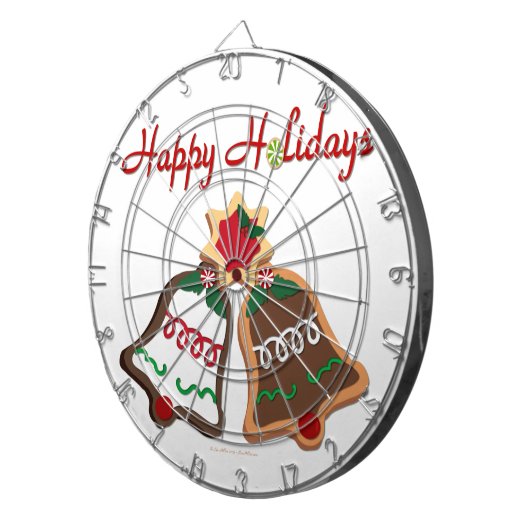 Happy Holidays Weihnachts Cookie Bells Dartscheibe (Vorderseite rechts)