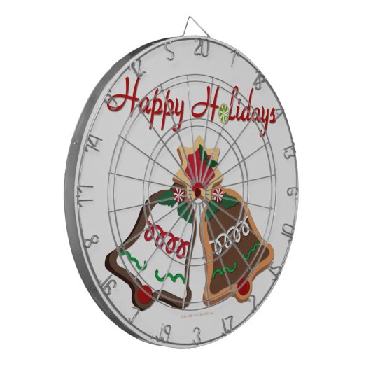 Happy Holidays Weihnachts Cookie Bells Dartscheibe (Vorderseite Links)