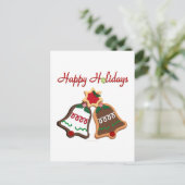 Happy Holidays Weihnachts Cookie Bells Feiertagspostkarte (Stehend Vorderseite)