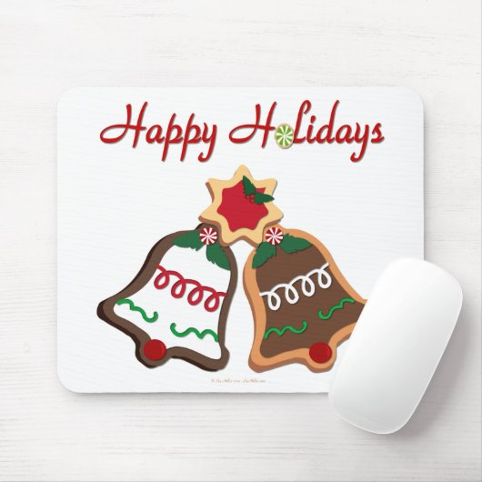 Happy Holidays Weihnachts Cookie Bells Mousepad (Mit Mouse)