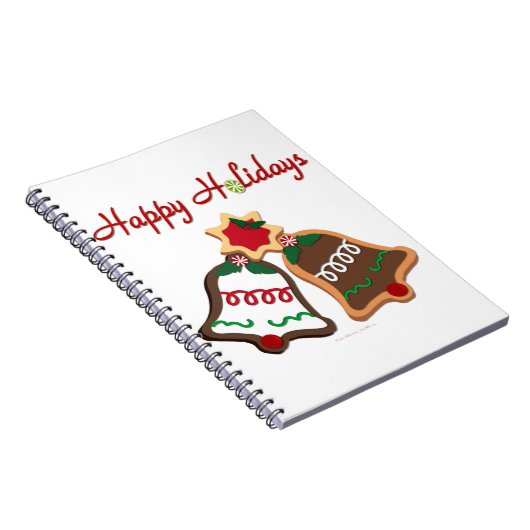 Happy Holidays Weihnachts Cookie Bells Notizblock (Rechte Seite)