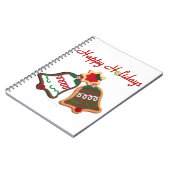 Happy Holidays Weihnachts Cookie Bells Notizblock (Linke Seite)