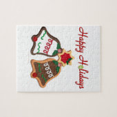 Happy Holidays Weihnachts Cookie Bells Puzzle (Horizontal)