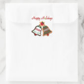 Happy Holidays Weihnachts Cookie Bells Quadratischer Aufkleber (Tasche)