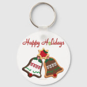 Happy Holidays Weihnachts Cookie Bells Schlüsselanhänger (Vorderseite)