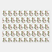 Happy Holidays Weihnachts Elf Wrapping Paper Sheet Geschenkpapier Set (Vorderseite 2)