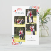 Happy Holidays Weihnachts Foto Collage Card Einladung (Stehend Vorderseite)