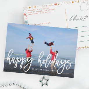 Happy Holidays Weihnachts-Foto Feiertagspostkarte