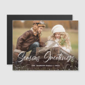 Happy Holidays Weihnachts-FOTO Magnetkarte (Vorne/Hinten)