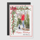 Happy Holidays Weihnachts-Foto Magnetkarte (Vorne/Hinten)