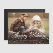 Happy Holidays Weihnachts-FOTO Magnetkarte (Vorne/Hinten)