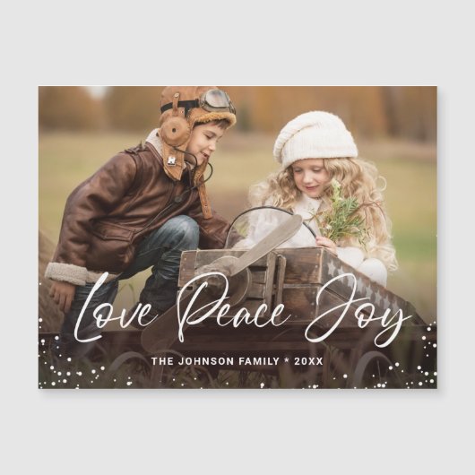 Happy Holidays Weihnachts-FOTO Magnetkarte (Vorderseite)