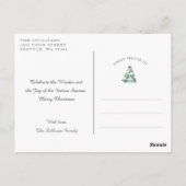 Happy Holidays Weihnachts Holly Frame Foto Image Postkarte (Rückseite)