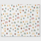 Happy Holidays Weihnachts Illustrationen Geschenkpapier (Flach)