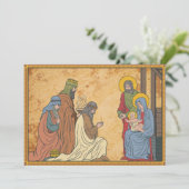 Happy Holidays | Weihnachts-Religiöse Krippe Feiertagskarte (Stehend Vorderseite)