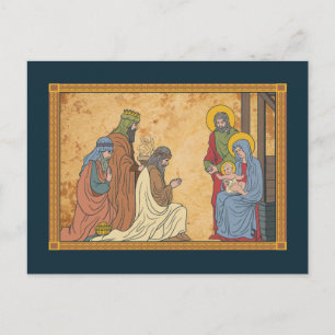 Happy Holidays Weihnachts-Religiöse Krippe Feiertagspostkarte