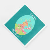 Happy Holidays - Weihnachts-Rentierpapier-Serviett Serviette (Ecke)