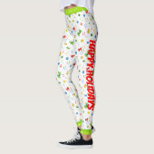 Happy Holidays Weihnachts Ribbons und Musiknoten Leggings (Links)
