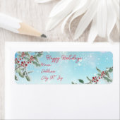 Happy Holidays Weihnachts-Rücksendeadresse Etikett (Insitu)