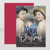 Happy Holidays Weihnachts-Schnee-Foto Feiertagskarte (Vorne/Hinten)