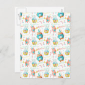 Happy Holidays Weihnachtsanimals Muster Feiertagspostkarte (Vorne/Hinten)