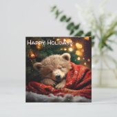 Happy Holidays Weihnachtsbär Feiertagskarte (Stehend Vorderseite)
