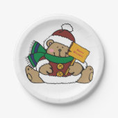 Happy Holidays Weihnachtsbär Pappteller (Vorderseite)