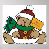 Happy Holidays Weihnachtsbär Poster (Vorne)