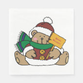 Happy Holidays Weihnachtsbär Serviette (Vorderseite)