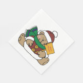 Happy Holidays Weihnachtsbär Serviette (Ecke)