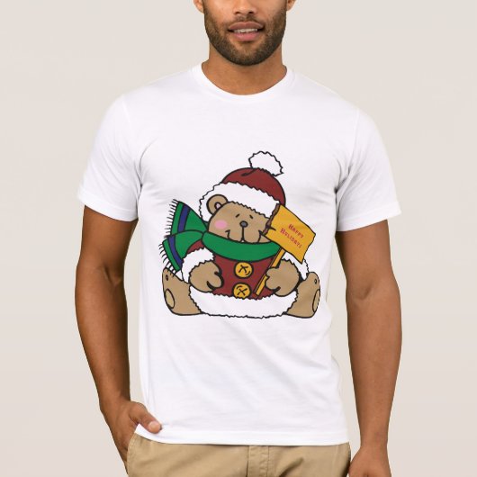 Happy Holidays Weihnachtsbär T-Shirt (Vorderseite)