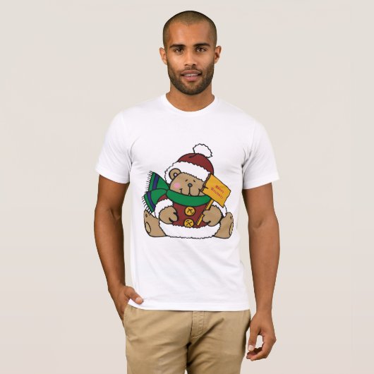 Happy Holidays Weihnachtsbär T-Shirt (Vorne ganz)