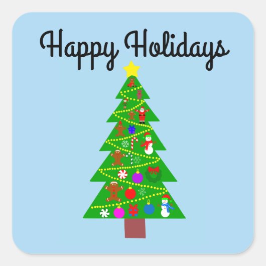 Happy Holidays Weihnachtsbaum #1-2 Stickers (Vorderseite)
