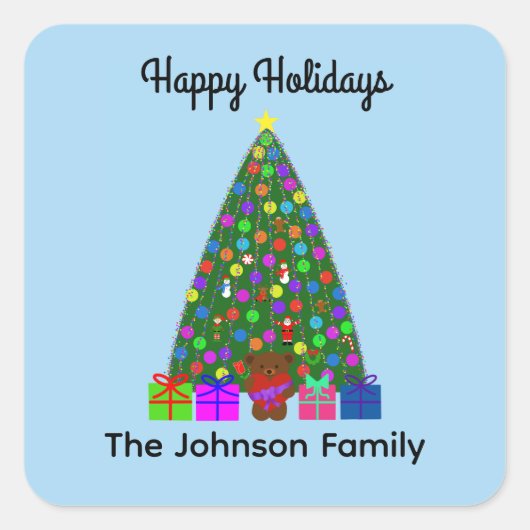 Happy Holidays Weihnachtsbaum #3 Stickers (Vorderseite)