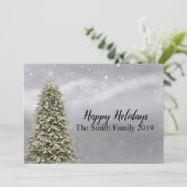 Happy Holidays Weihnachtsbaum Ankündigung (Stehend Vorderseite)