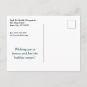 Happy Holidays Weihnachtsbaum Chiropractic Feiertagspostkarte (Rückseite)