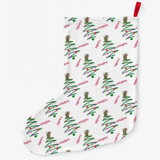 Happy Holidays Weihnachtsbaum Großer Weihnachtsstrumpf (Rückseite)