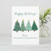 Happy Holidays Weihnachtsbaumen Feiertagskarte (Stehend Vorderseite)