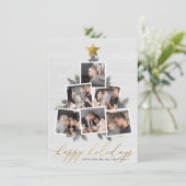Happy Holidays | Weihnachtsbaumfotolage Feiertagskarte (Stehend Vorderseite)