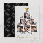 Happy Holidays | Weihnachtsbaumfotolage Feiertagskarte (Vorne/Hinten)
