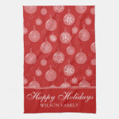 Happy Holidays Weihnachtsdekorationen Personalisie Geschirrtuch (Vertikal)