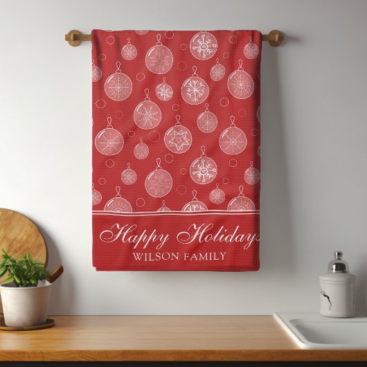 Happy Holidays Weihnachtsdekorationen Personalisie Geschirrtuch