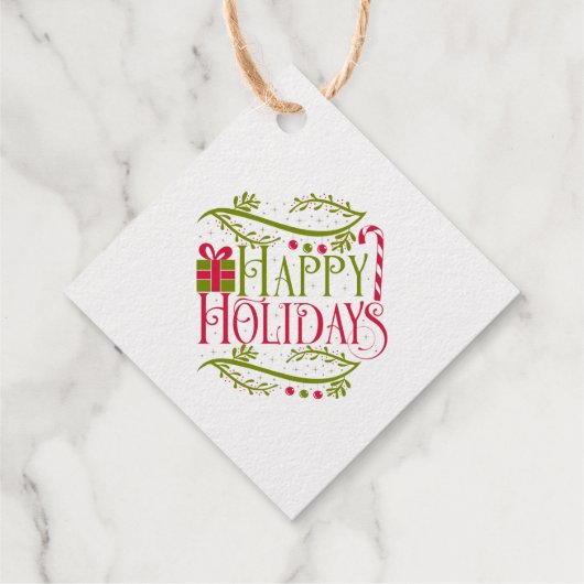 Happy Holidays Weihnachtsdesigns Geschenkanhänger (Rückseite)