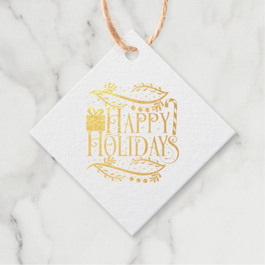 Happy Holidays Weihnachtsdesigns Geschenkanhänger (Vorderseite)