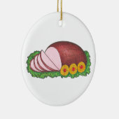 Happy Holidays Weihnachtsfeiertag Glazed Pink Ham Keramikornament (Rechts)