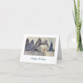 Happy Holidays Weihnachtsfeiertag Snowy Hütte Feiertagskarte