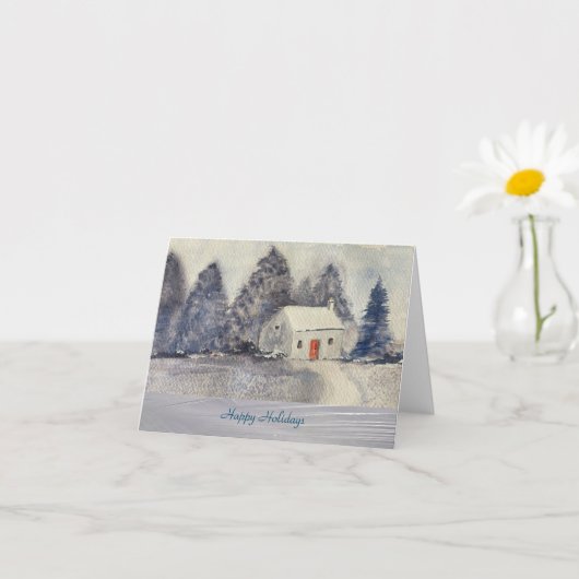 Happy Holidays Weihnachtsfeiertag Snowy Hütte Karte (Kleines Gewächs)